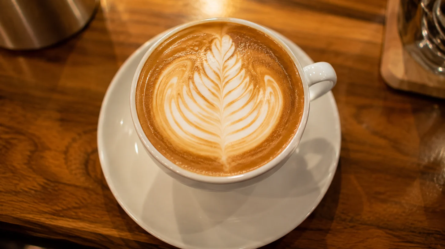 Barista creando arte latte en vivo durante un evento en Bogotá