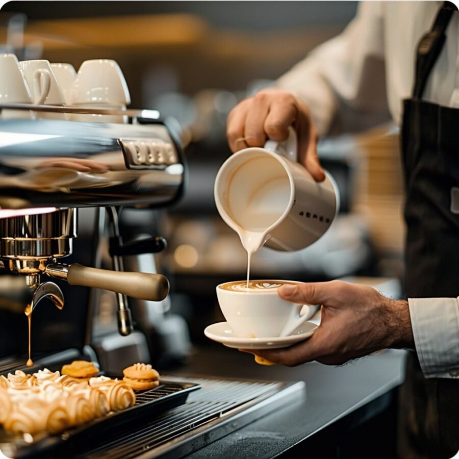 Estación de café gourmet con baristas para ferias en Bogotá